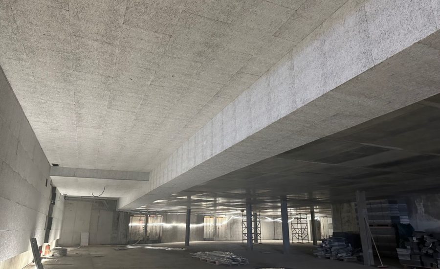 Einstellhalle mit Schichtex Platten BKP 225.2 / Brandschutz Verkleidung
